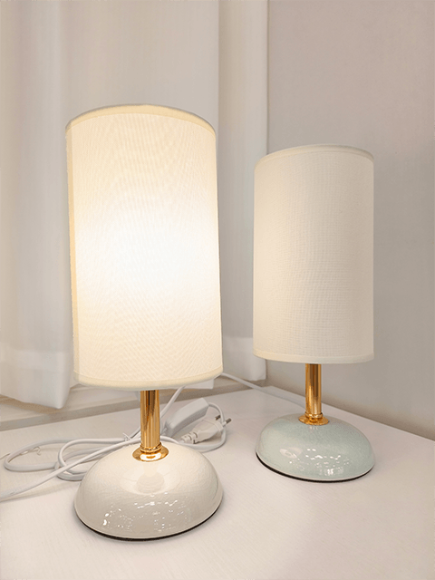 Lampe Céramique Tissu Blanc