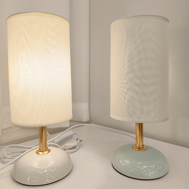 Lampe Céramique Tissu Blanc