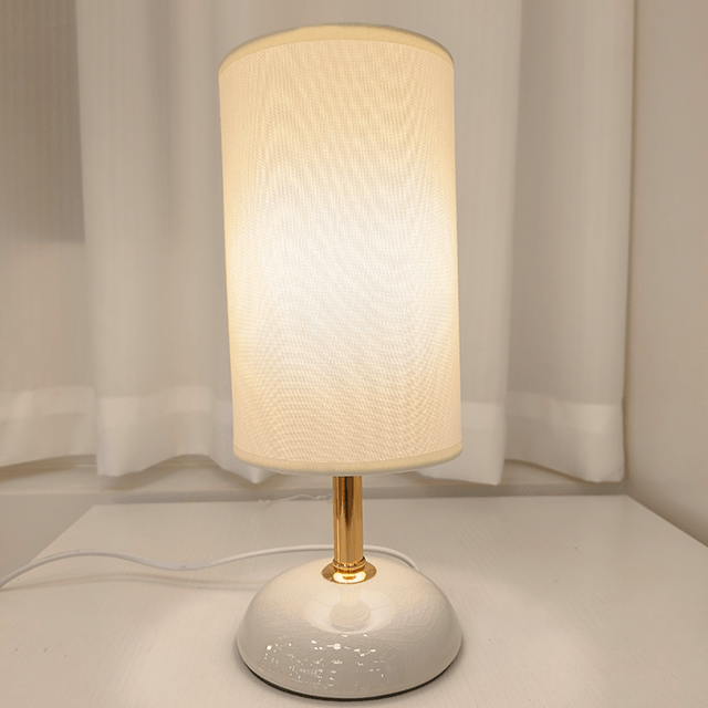 Lampe Céramique Tissu Blanc