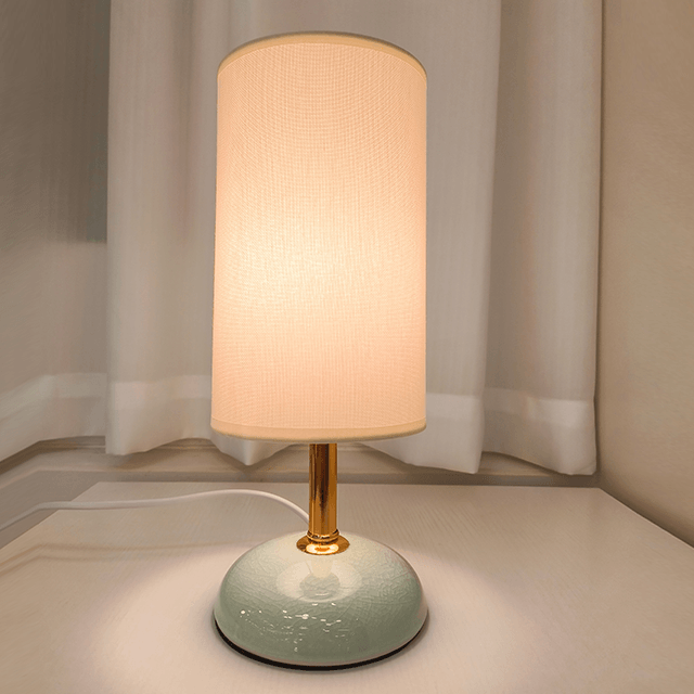 Lampe Céramique Tissu Bleu