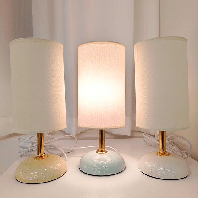 Lampe Céramique Tissu Jaune