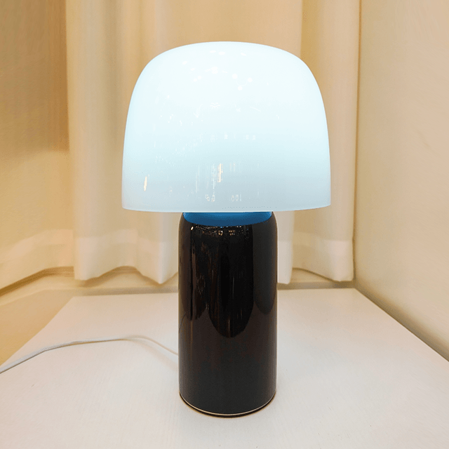 Lampe à Modeler Champignon En Céramique Noir Et Blanc