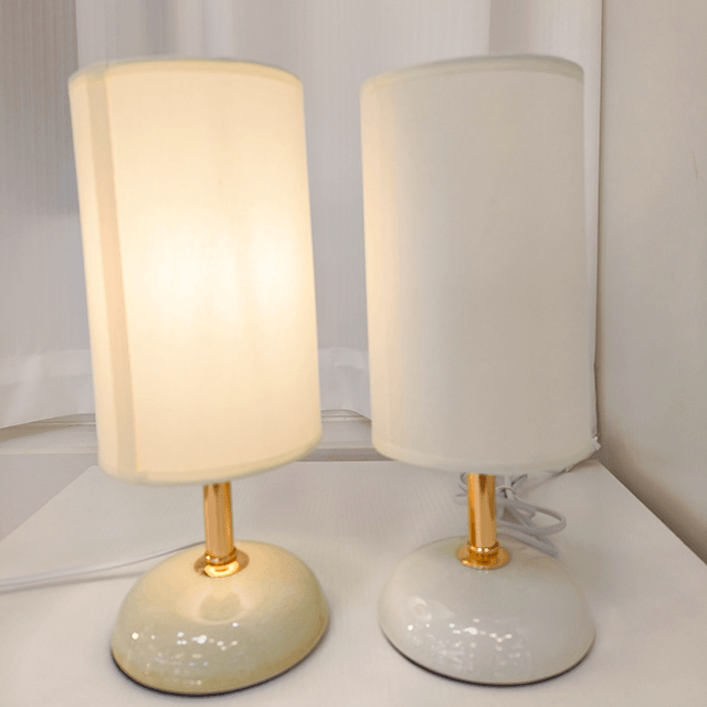 Lampe Céramique Tissu Jaune